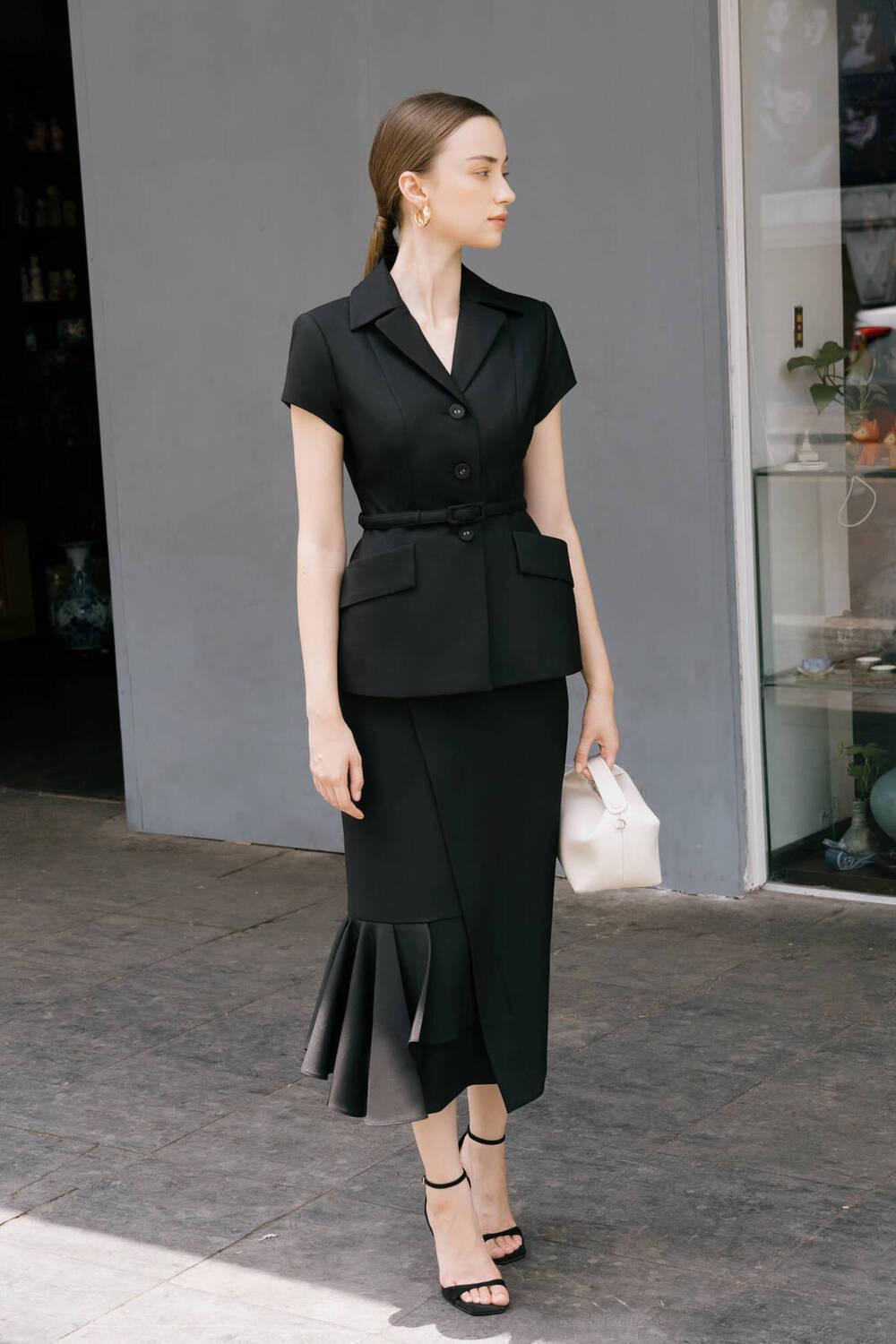 Chloe Fit and Flare Short Sleeved Surah Blazer - MEAN BLVD