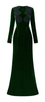 Chloe Mermaid Long Sleeved Velvet Floor Length Dress - MEAN BLVD