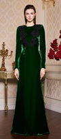 Chloe Mermaid Long Sleeved Velvet Floor Length Dress - MEAN BLVD