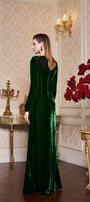 Chloe Mermaid Long Sleeved Velvet Floor Length Dress - MEAN BLVD