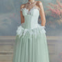 Chlorys Ball Gown Illusion Neck Mesh Taffeta Maxi Dress - MEAN BLVD
