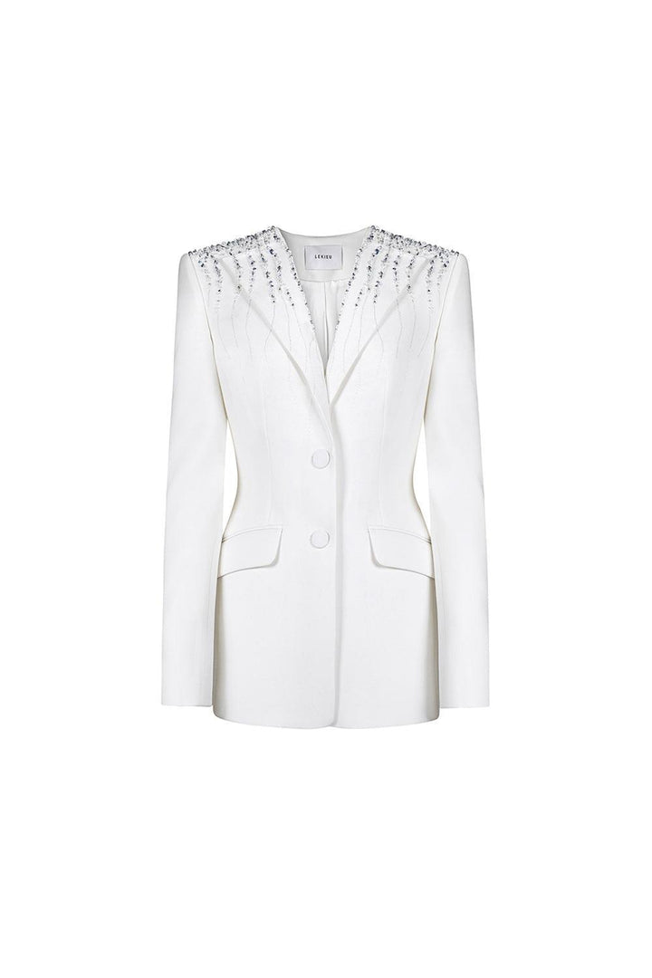 Chrissy Structured Button Crepe Blazer - MEAN BLVD