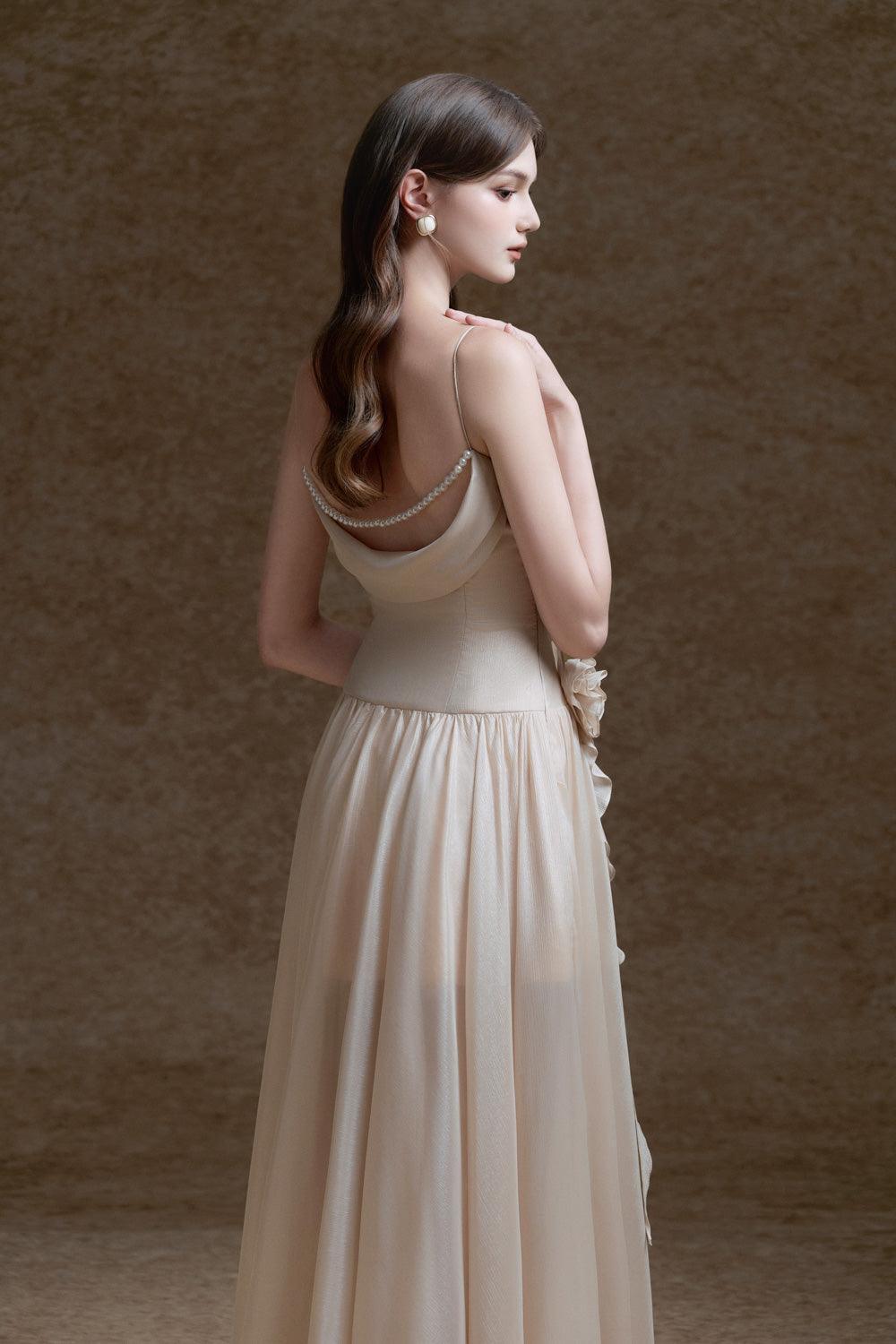 Women's Ciara A-line Cowl Neck Voile Maxi Dress S/M/L Nude MEAN BLVD Nude / M Women's Ciara A-line Cowl Neck Voile Maxi Dress S/M/L Nude MEAN BLVD Nude / M