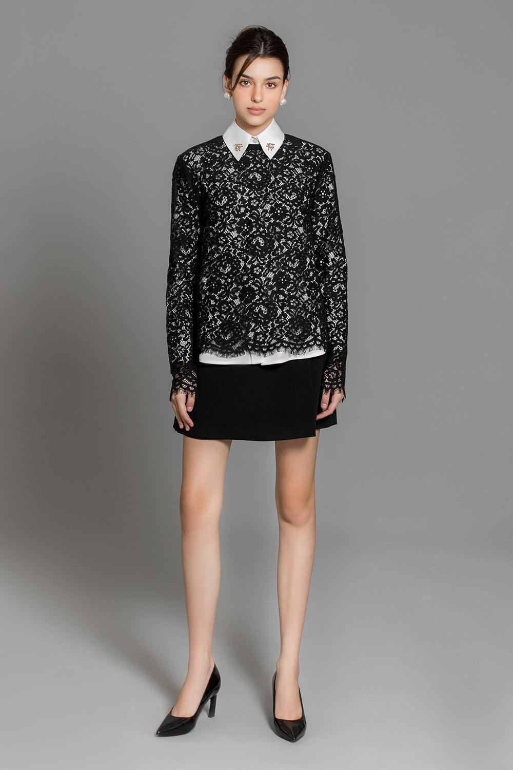Cielo A-line Layered Wool Mini Skirt - MEAN BLVD