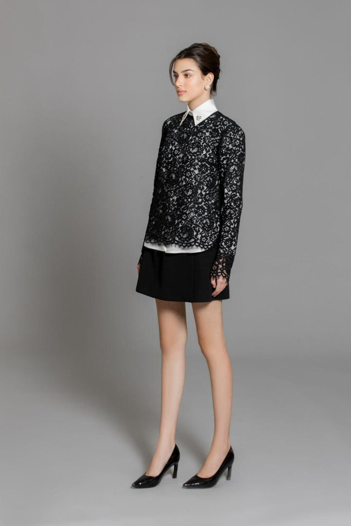 Cielo A-line Layered Wool Mini Skirt - MEAN BLVD