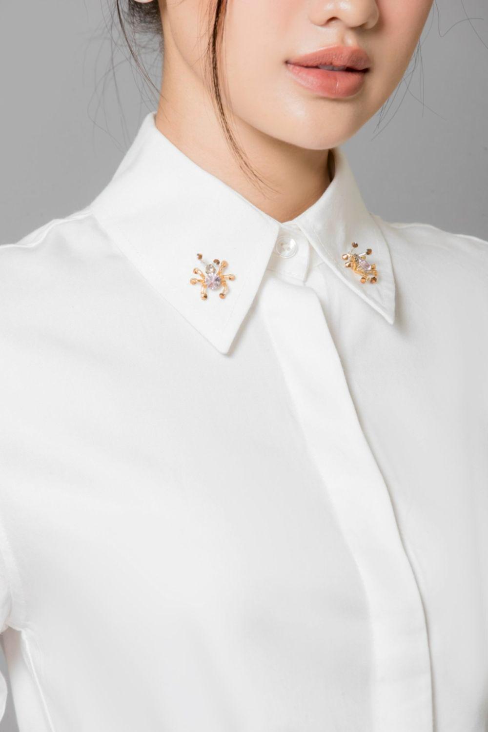 Cielo Straight Collared Neck Cotton Shirt - MEAN BLVD