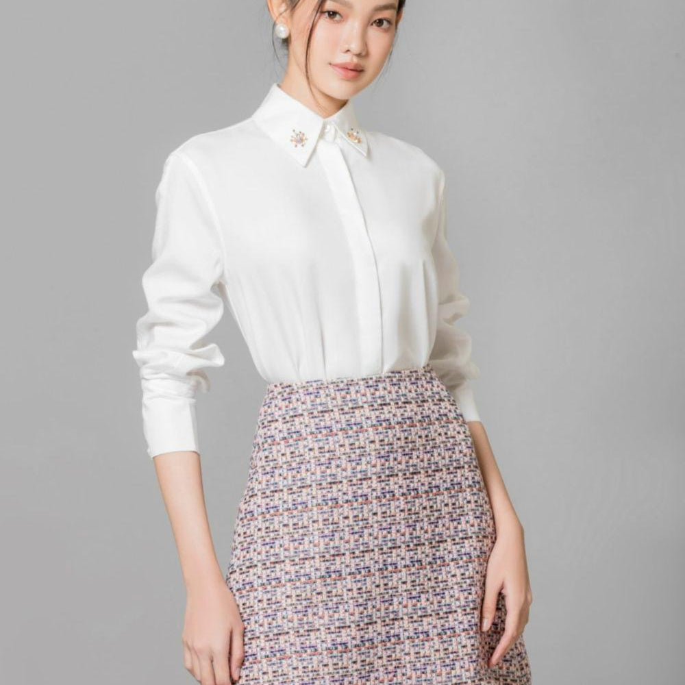 Cielo Straight Collared Neck Cotton Shirt - MEAN BLVD