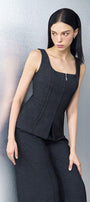 Citrine Hourglass Square Neck Denim Top - MEAN BLVD