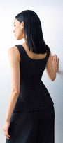 Citrine Hourglass Square Neck Denim Top - MEAN BLVD