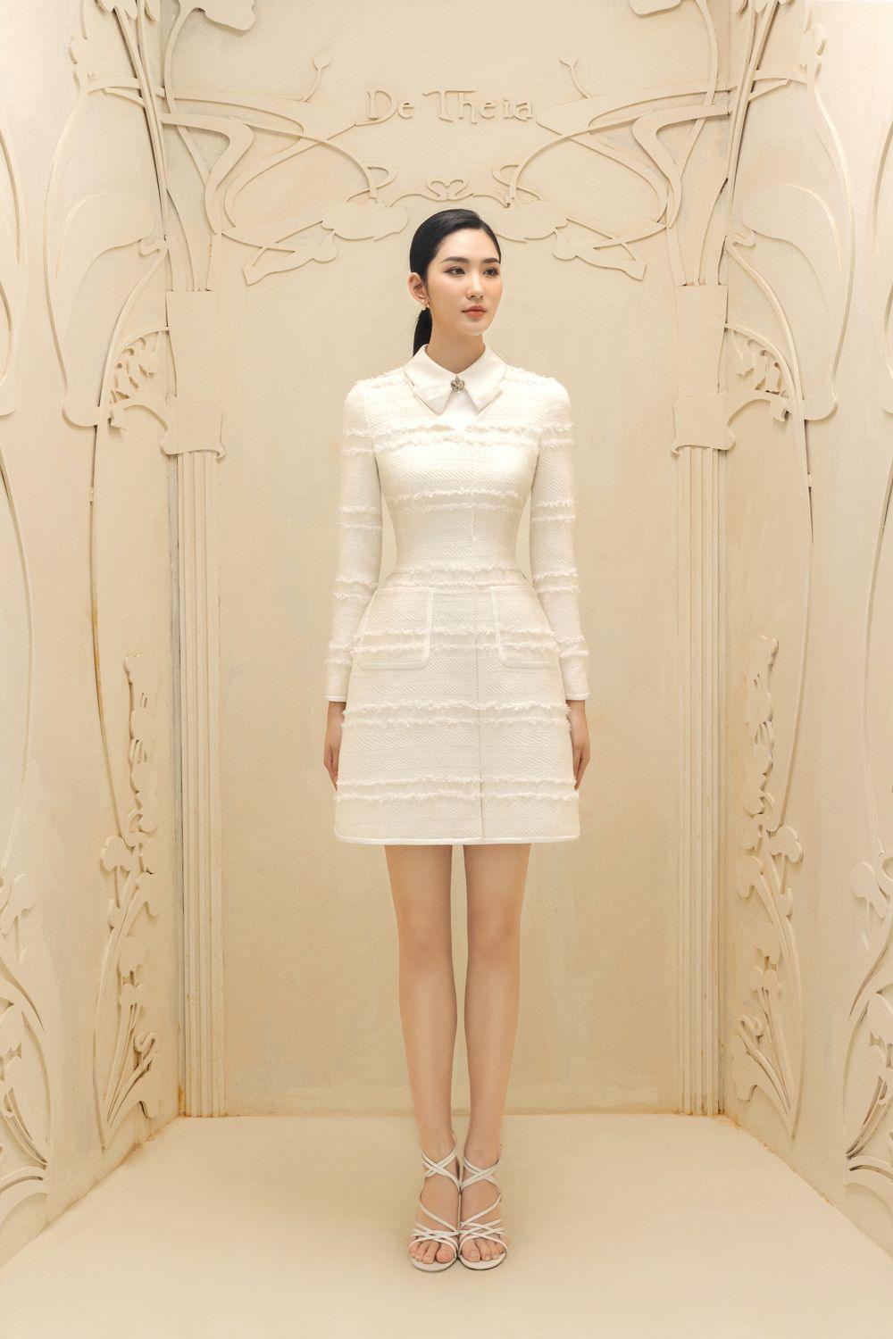 Claire A-line Collared Neck Tweed Mini Dress - MEAN BLVD