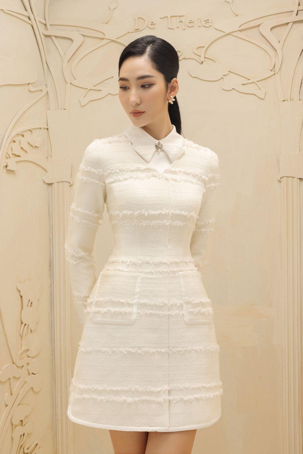 Claire A-line Collared Neck Tweed Mini Dress - MEAN BLVD