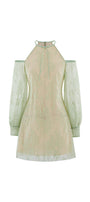 Claire Straight Cold Shoulder Sleeved Lace Mini Dress - MEAN BLVD