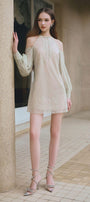 Claire Straight Cold Shoulder Sleeved Lace Mini Dress - MEAN BLVD