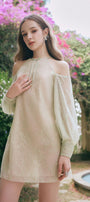 Claire Straight Cold Shoulder Sleeved Lace Mini Dress - MEAN BLVD