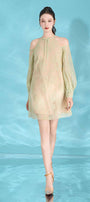 Claire Straight Cold Shoulder Sleeved Lace Mini Dress - MEAN BLVD