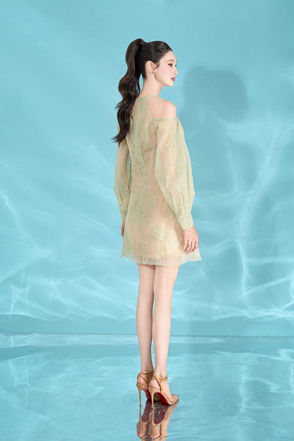 Claire Straight Cold Shoulder Sleeved Lace Mini Dress - MEAN BLVD