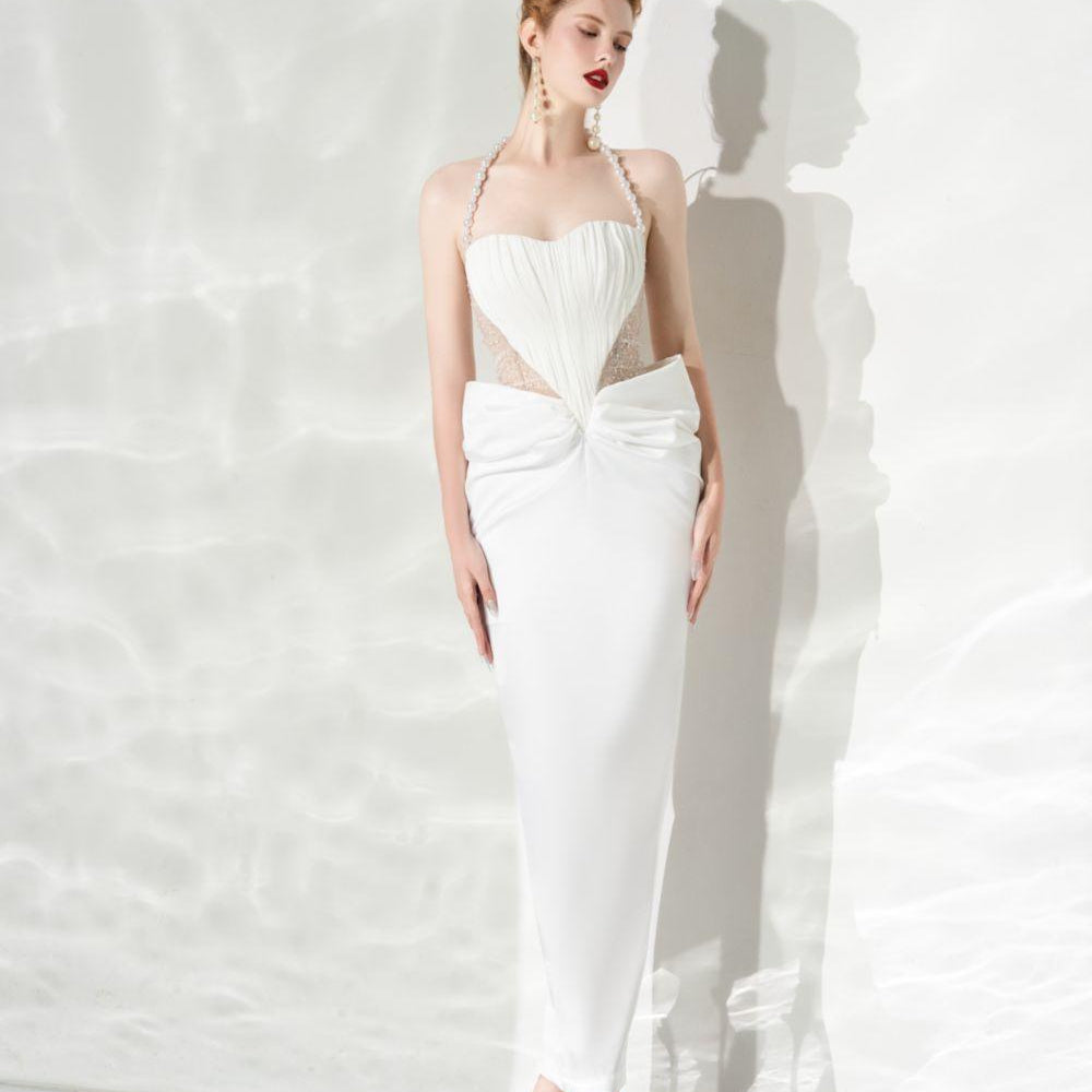 Clarity Halter Sleeveless Cotton Spandex Ankle Length Dress - MEAN BLVD