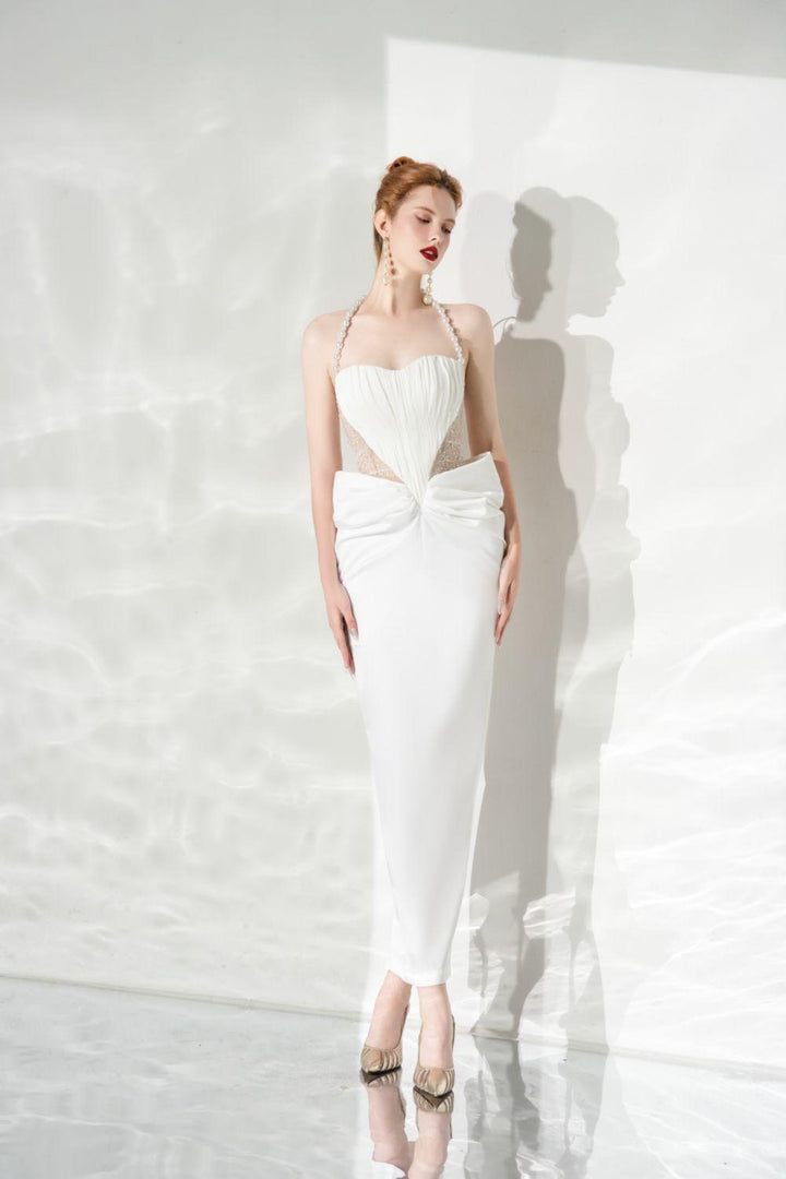 Clarity Halter Sleeveless Cotton Spandex Ankle Length Dress - MEAN BLVD