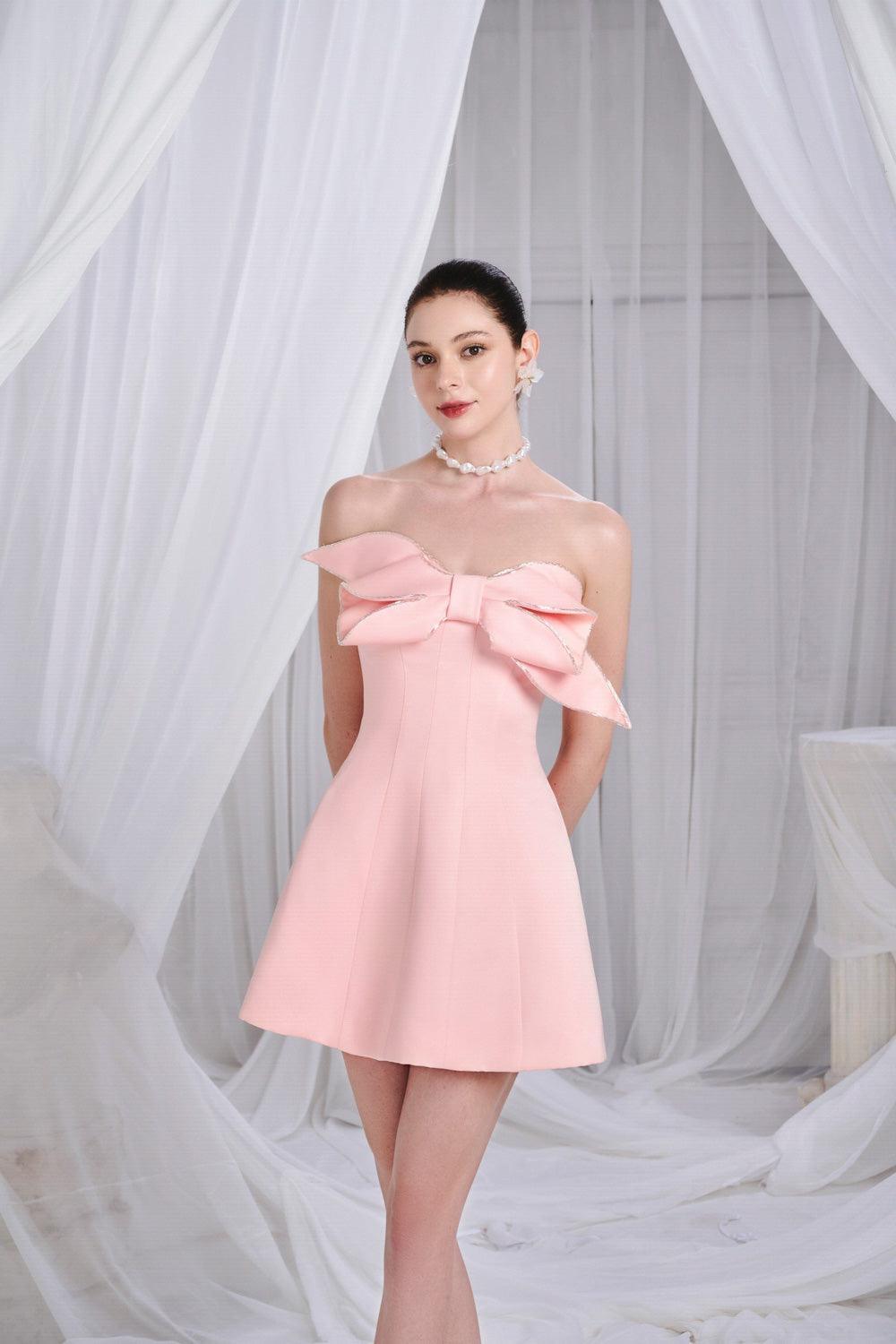 Clayton A-line Bow Organdy Mini Dress - MEAN BLVD