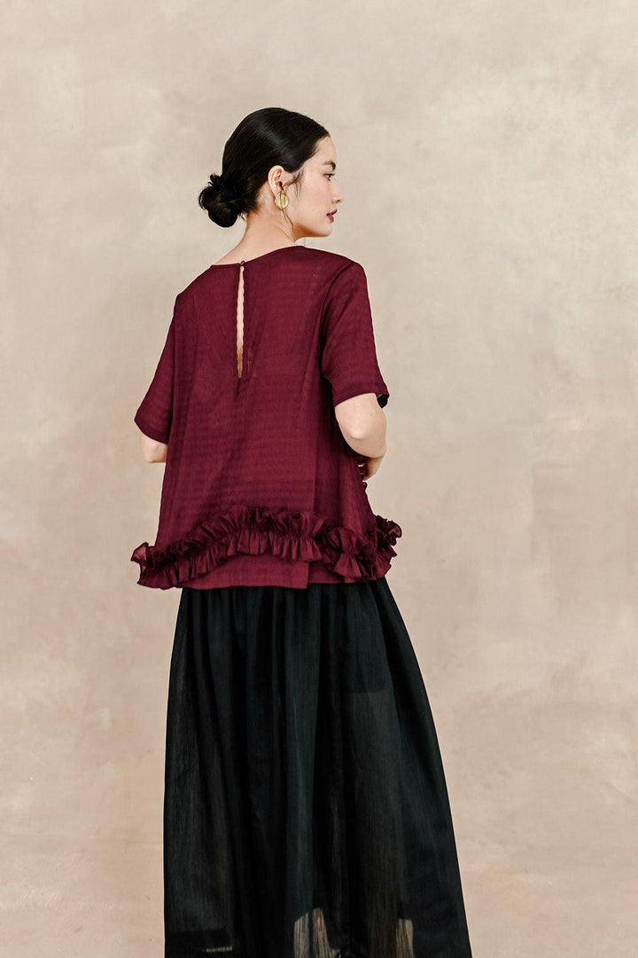 Clementine Pleated Elastic Waist Silk Ankle Length Skirt - MEAN BLVD