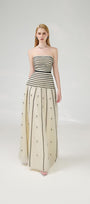 Cline Strapless Stone Organza Floor Length Dress - MEAN BLVD