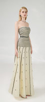 Cline Strapless Stone Organza Floor Length Dress - MEAN BLVD