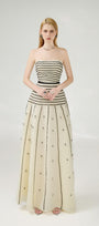 Cline Strapless Stone Organza Floor Length Dress - MEAN BLVD