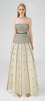 Cline Strapless Stone Organza Floor Length Dress - MEAN BLVD