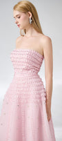 Cline Strapless Stone Organza Floor Length Dress - MEAN BLVD