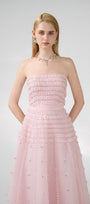 Cline Strapless Stone Organza Floor Length Dress - MEAN BLVD
