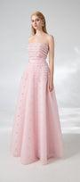 Cline Strapless Stone Organza Floor Length Dress - MEAN BLVD
