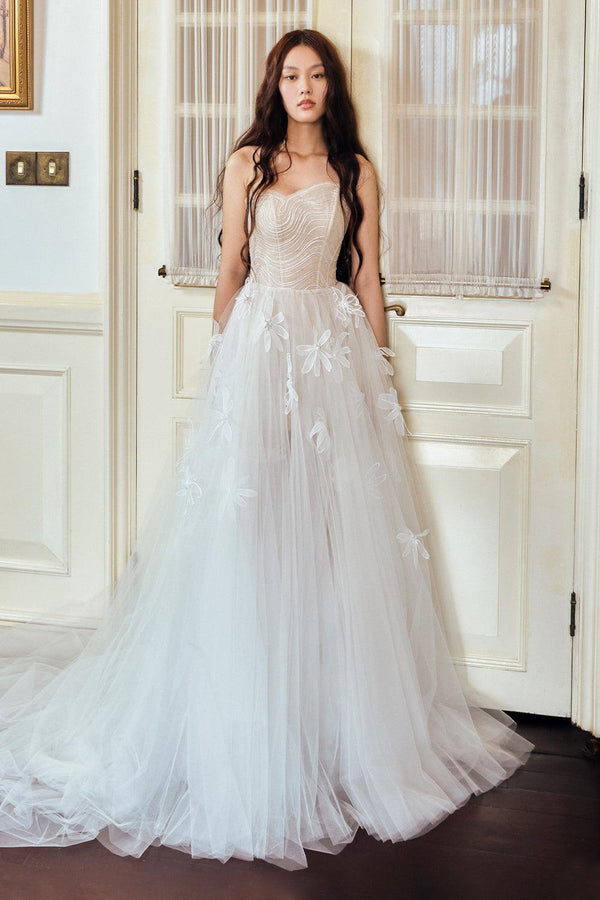 Cloud Ball Gown Gathered Tulle Floor Length Dress - MEAN BLVD