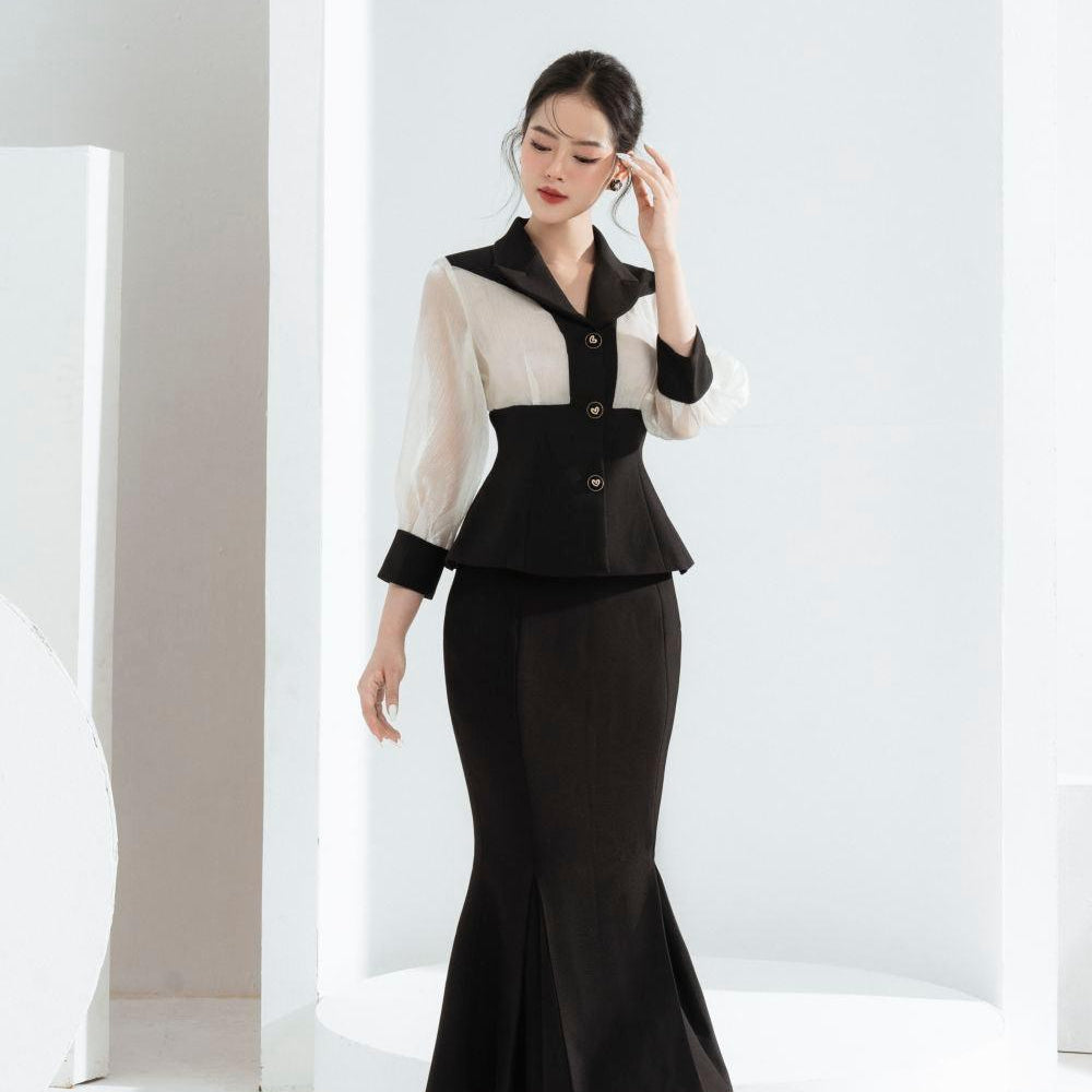 Coco Mermaid Pleated Polycotton Midi Skirt - MEAN BLVD