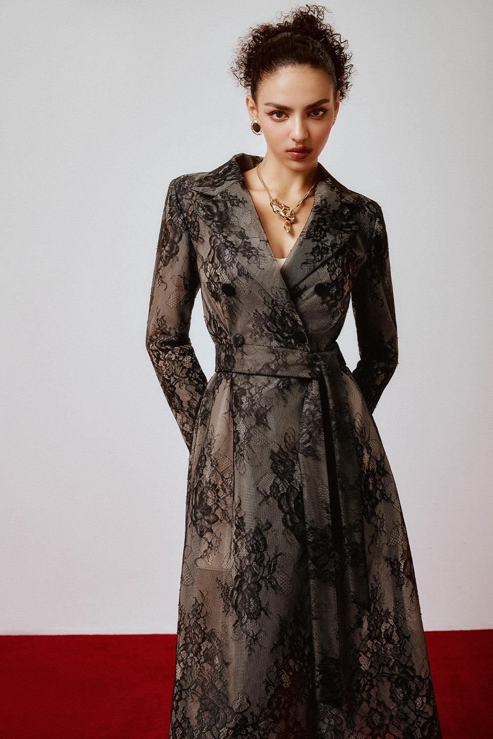 chinese dress ladies Poly Viscose Embroidered Flared Calf Length Dress –Rangita main image 0