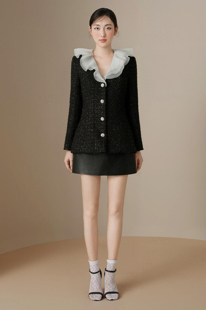 Colette A-line Back Zipper Leather Mini Skirt - MEAN BLVD