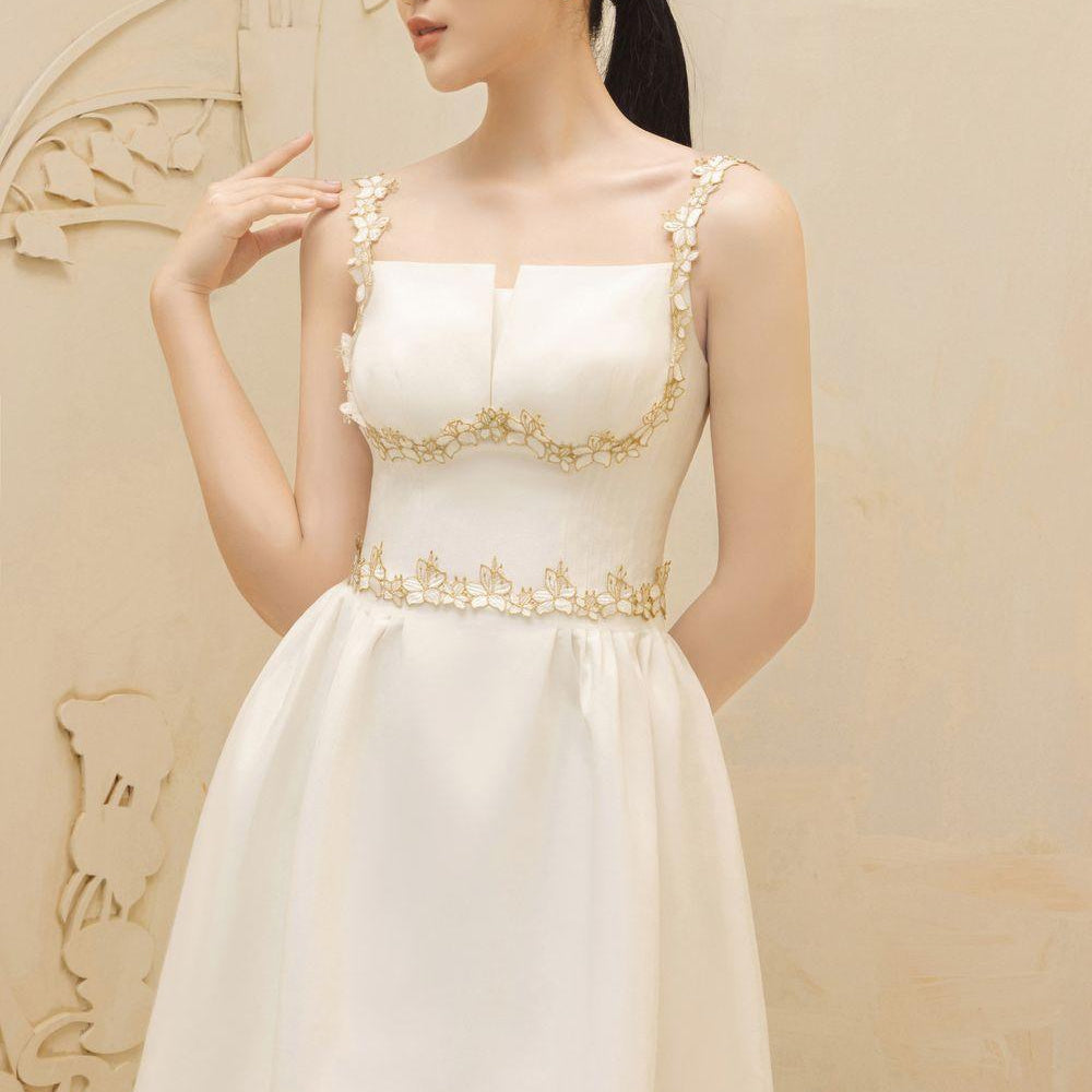 Colette A-line Square Neck Polycotton Mini Dress - MEAN BLVD