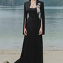 Colette Pleated Slit Sleeved Taffeta Maxi Set