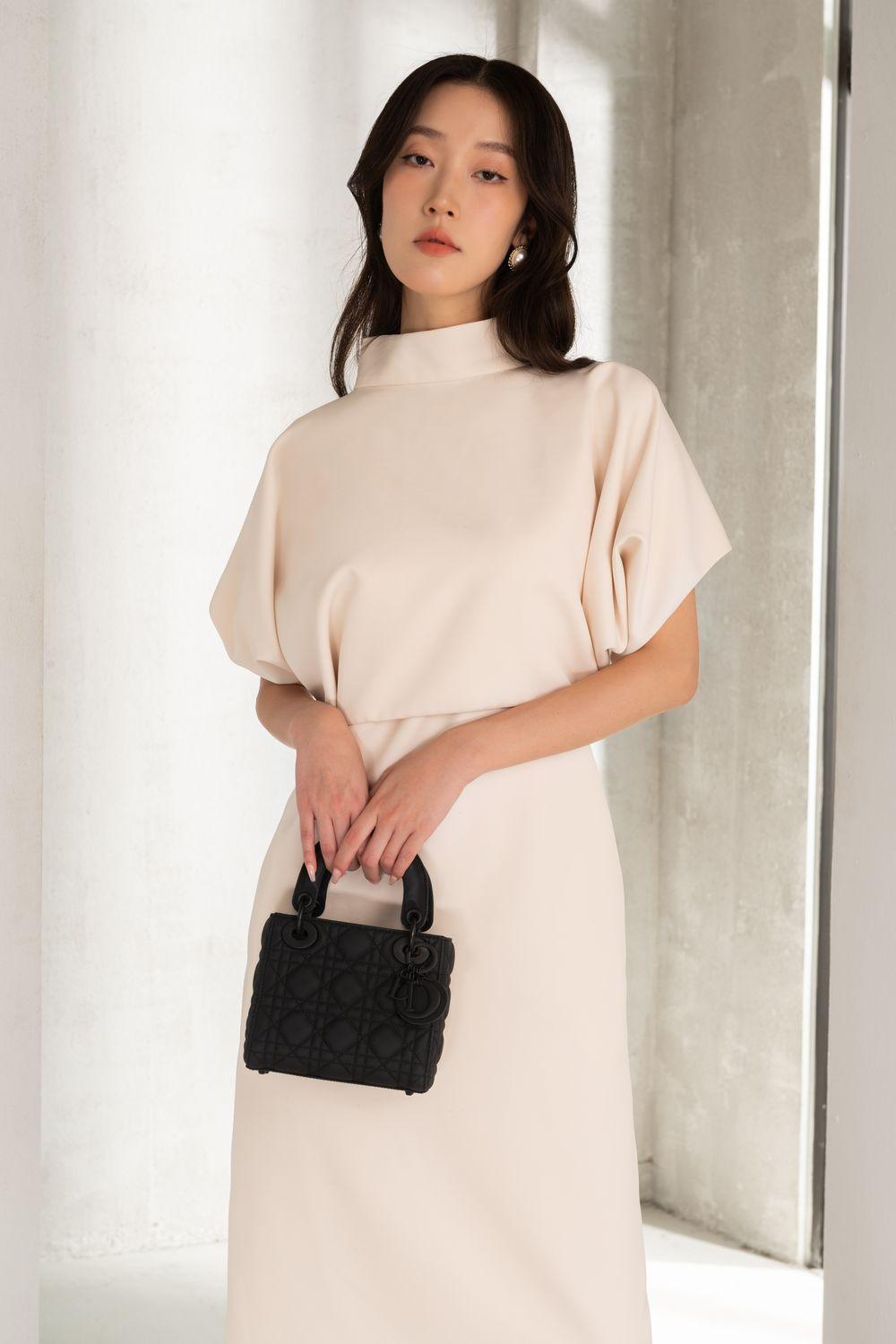 Collins A-line Batwing Sleeved Felt Knee-length Dress - MEAN BLVD