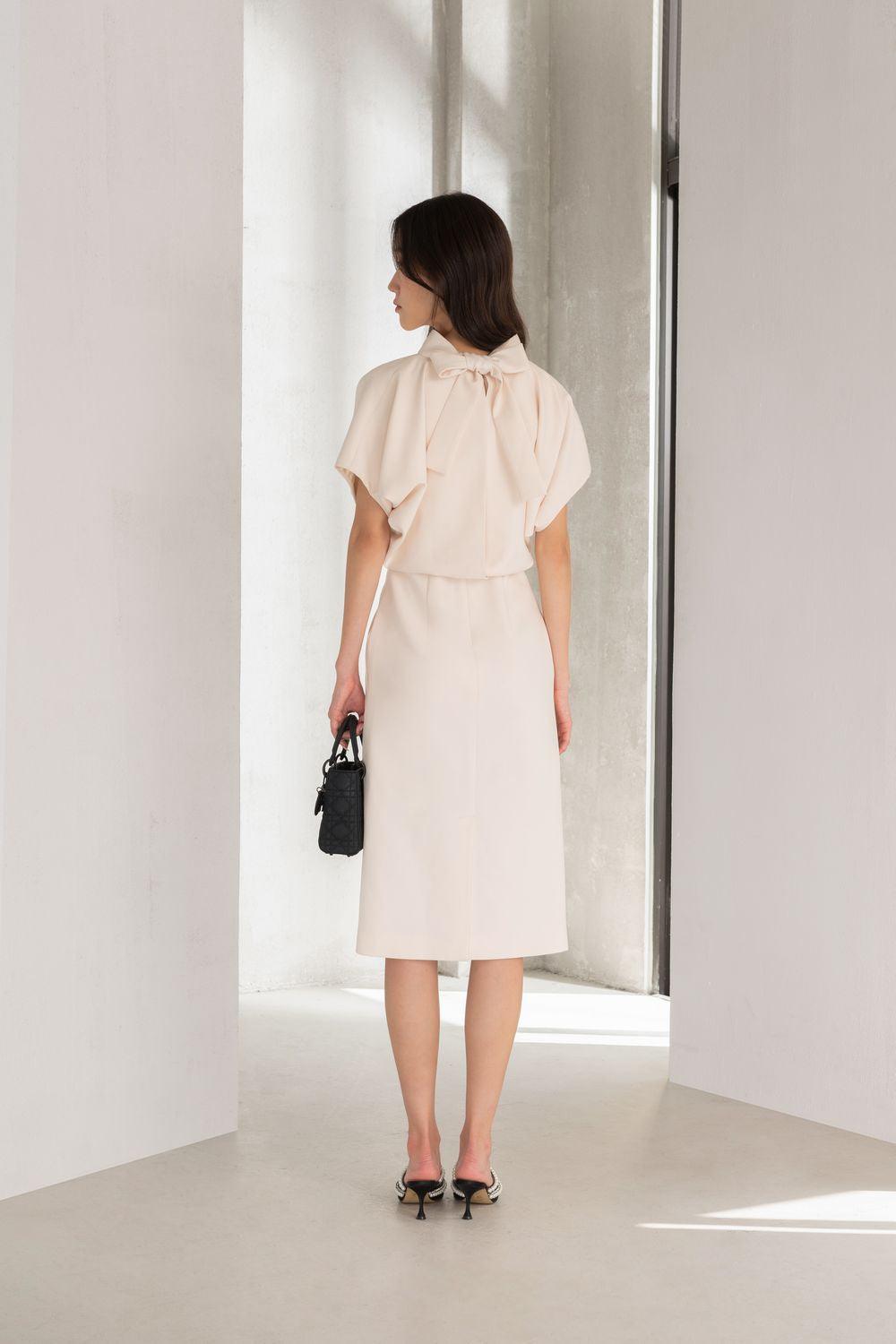 Collins A-line Batwing Sleeved Felt Knee-length Dress - MEAN BLVD