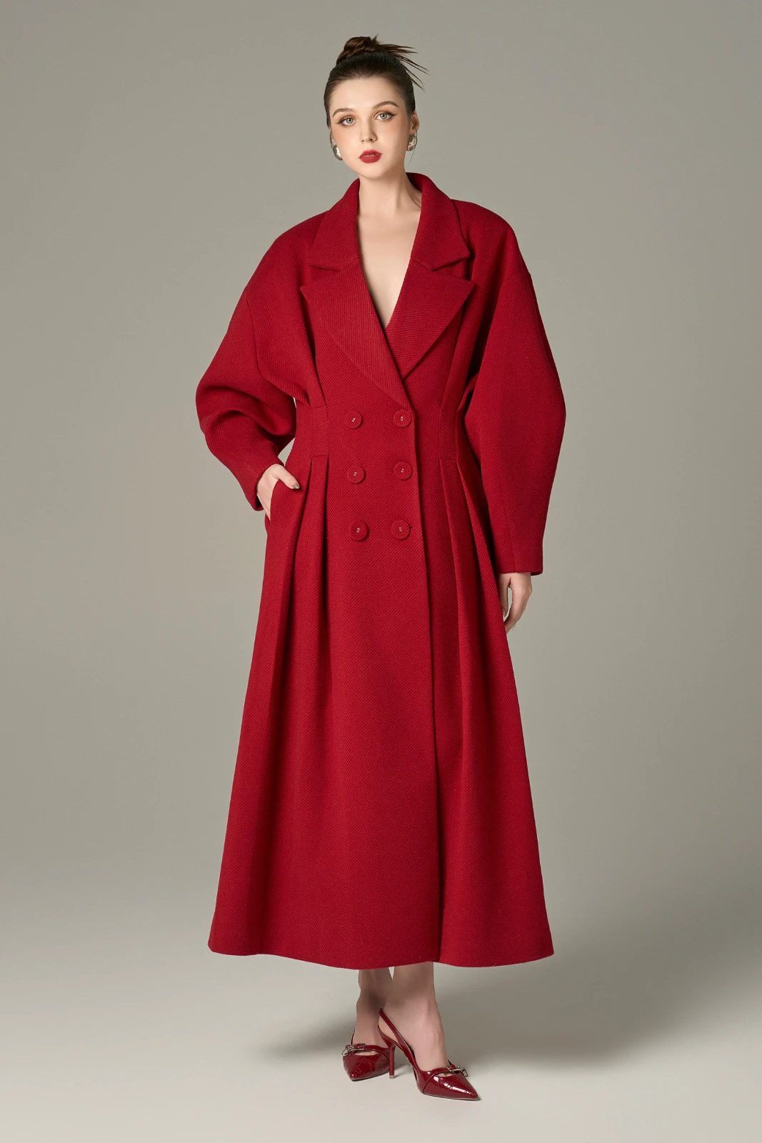 Cozy Red Trench Coat - MEAN BLVD