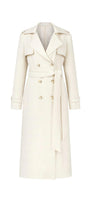 Cozy Straight Storm Flap Wool Blend Calf Length Trench Coat - MEAN BLVD
