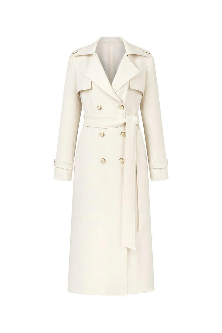 Cozy Straight Storm Flap Wool Blend Calf Length Trench Coat - MEAN BLVD