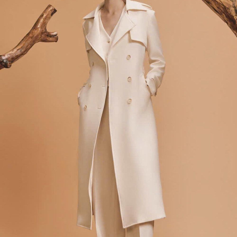 Cozy Straight Storm Flap Wool Blend Calf Length Trench Coat - MEAN BLVD