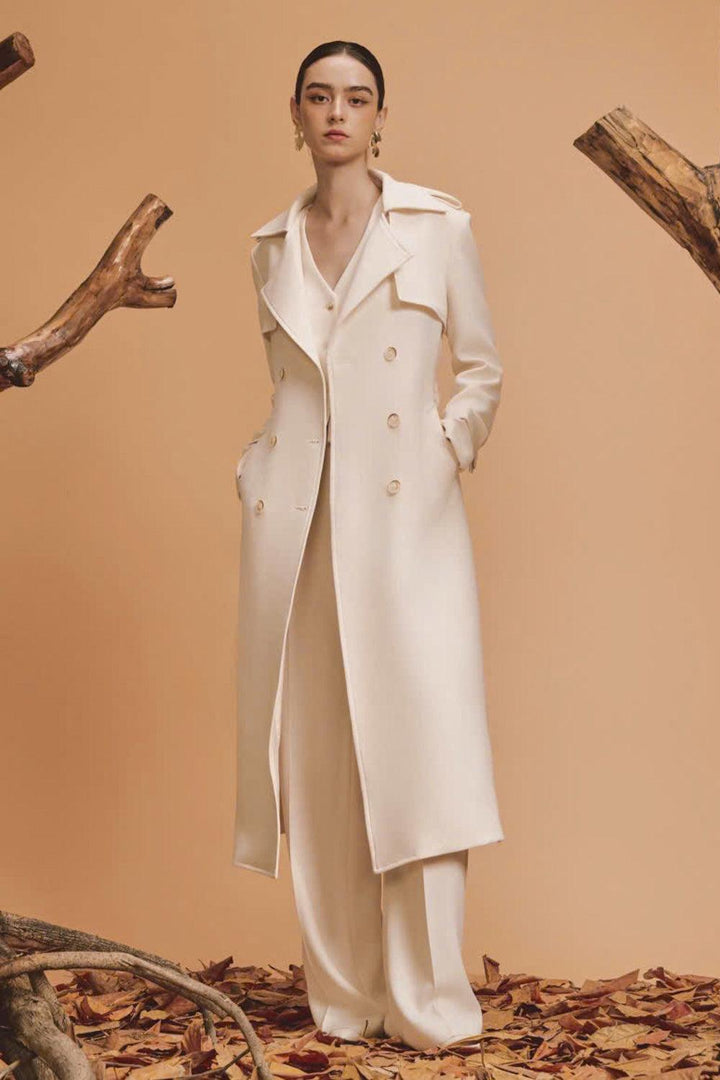 Cozy Straight Storm Flap Wool Blend Calf Length Trench Coat - MEAN BLVD