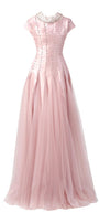 Crane Gored Stone Mesh Silk Floor Length Dress - MEAN BLVD