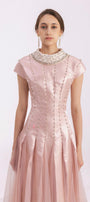 Crane Gored Stone Mesh Silk Floor Length Dress - MEAN BLVD