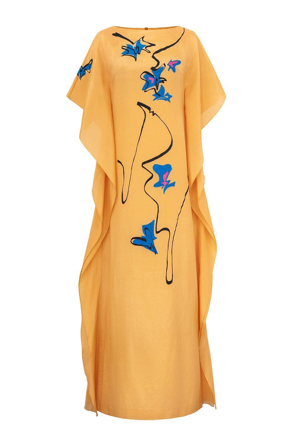Cressida Straight Batwing Sleeved Cotton Blend Ankle Length Dress - MEAN BLVD