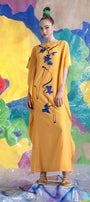 Cressida Straight Batwing Sleeved Cotton Blend Ankle Length Dress - MEAN BLVD