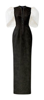Crimson Sheath Round Neck Jacquard Floor Length Dress - MEAN BLVD