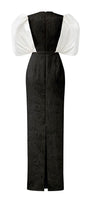 Crimson Sheath Round Neck Jacquard Floor Length Dress - MEAN BLVD